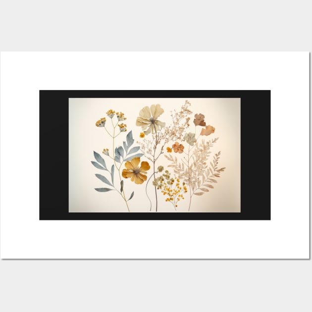 Floral Garden Botanical Print with wild flowers Wall Art by FloralFancy